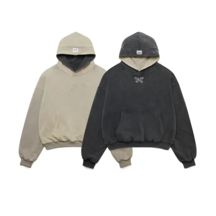 Mertra Mertra Black and Beige Hoodie